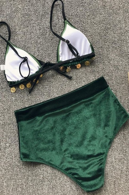 Kadife Yeşil Bikini - Thumbnail
