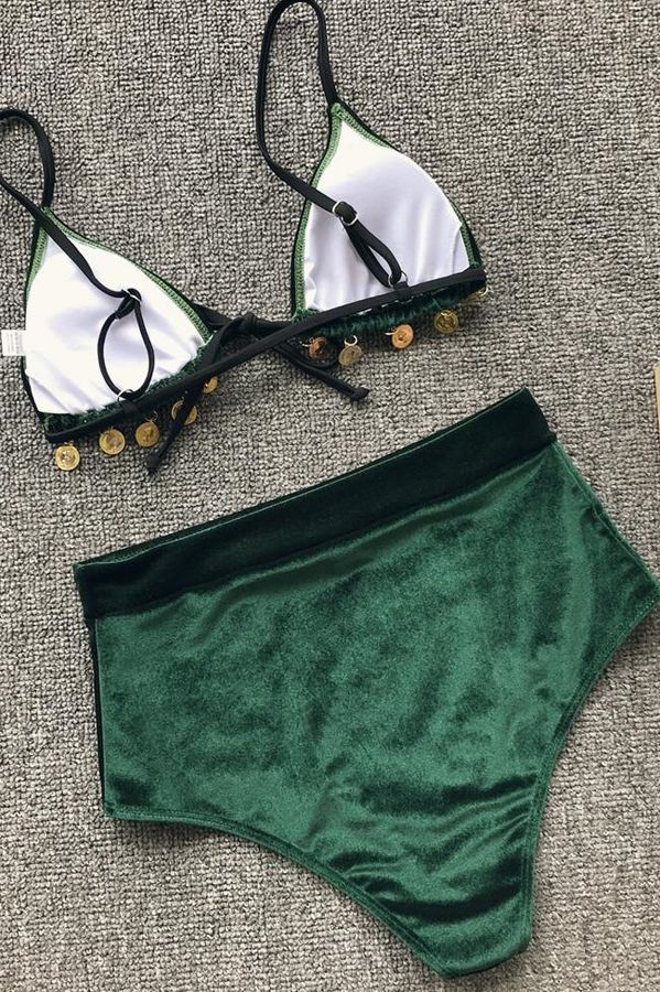 Kadife Yeşil Bikini 