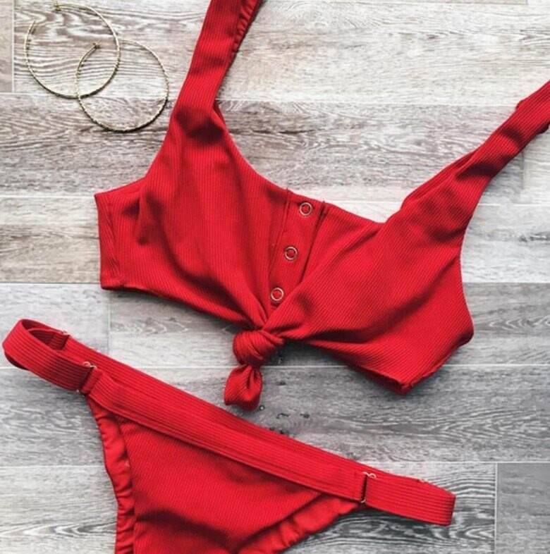Kırmızı Şık Bikini Takım - 5