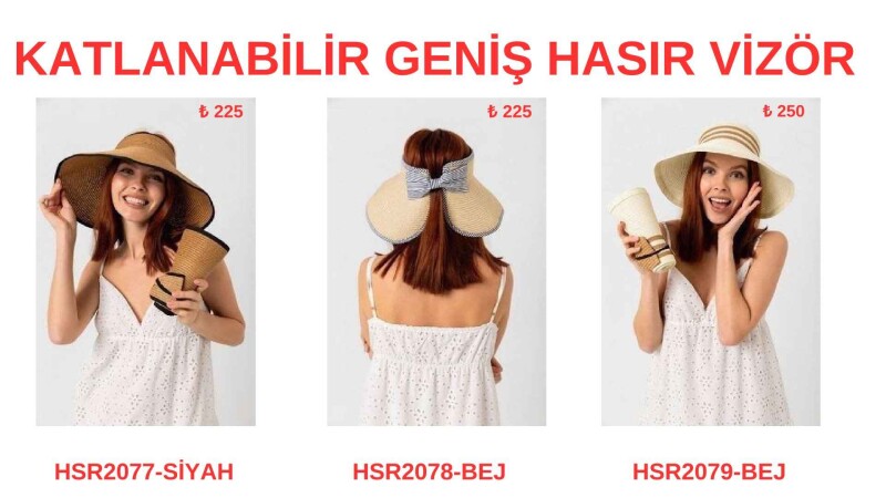 Toptan Hasır Şapka - İstanbul Mayo