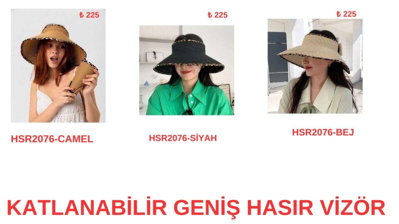Toptan Hasır Şapka - İstanbul Mayo