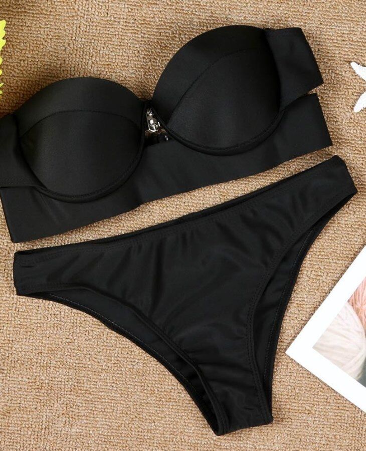 Siyah Straplez Bikini Takım