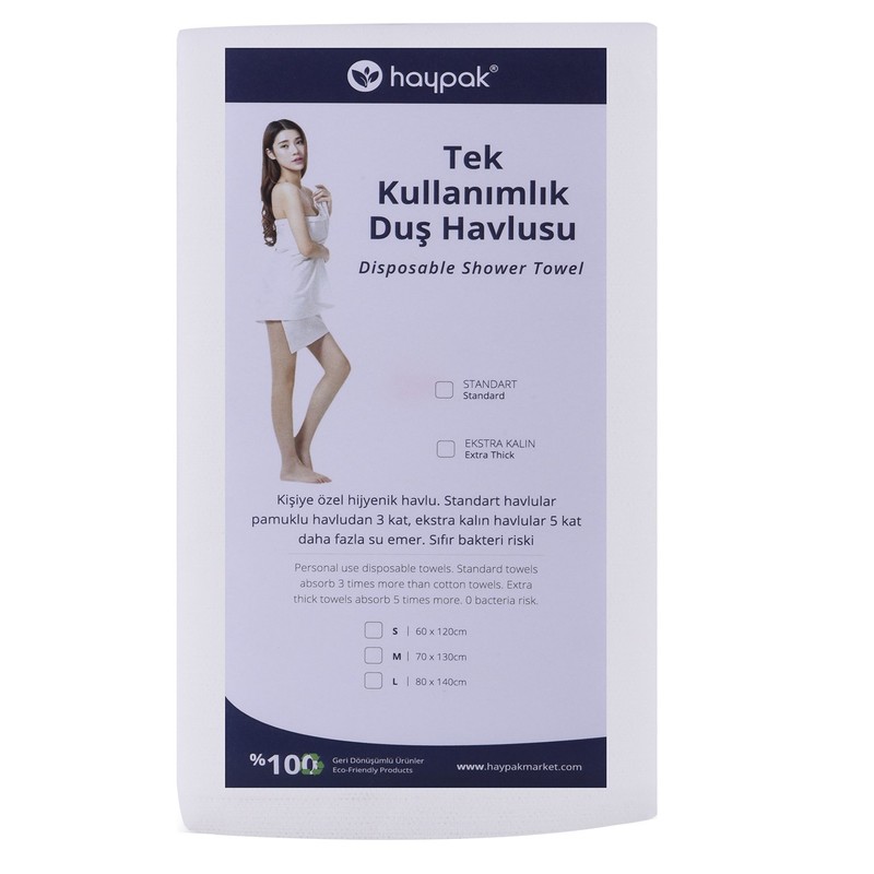 Tek kullanımlık duş havlusu 80x140 cm (130 adet) - İstanbul Otel Malzemeleri