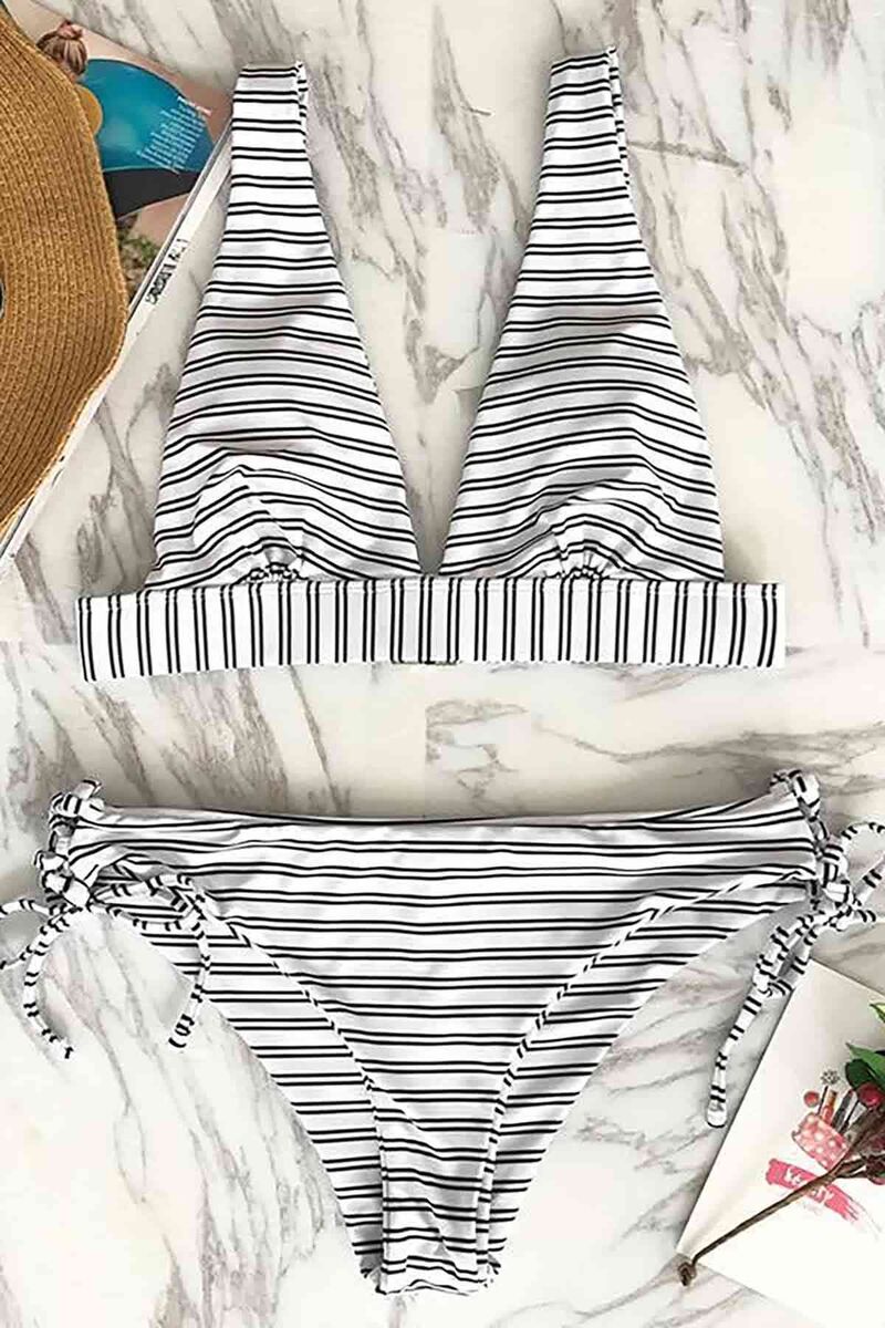 Çizgili Bikini Takım Çok Renkli - 2