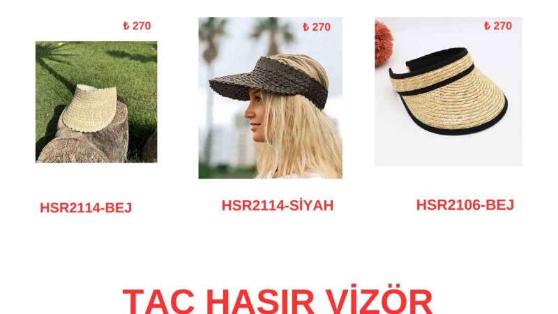 Toptan Hasır Şapka - İstanbul Mayo