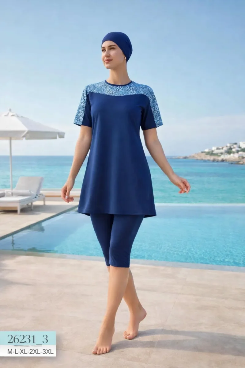 Yarı Tesettür Mayo | Semi Covered Swimsuit - 1