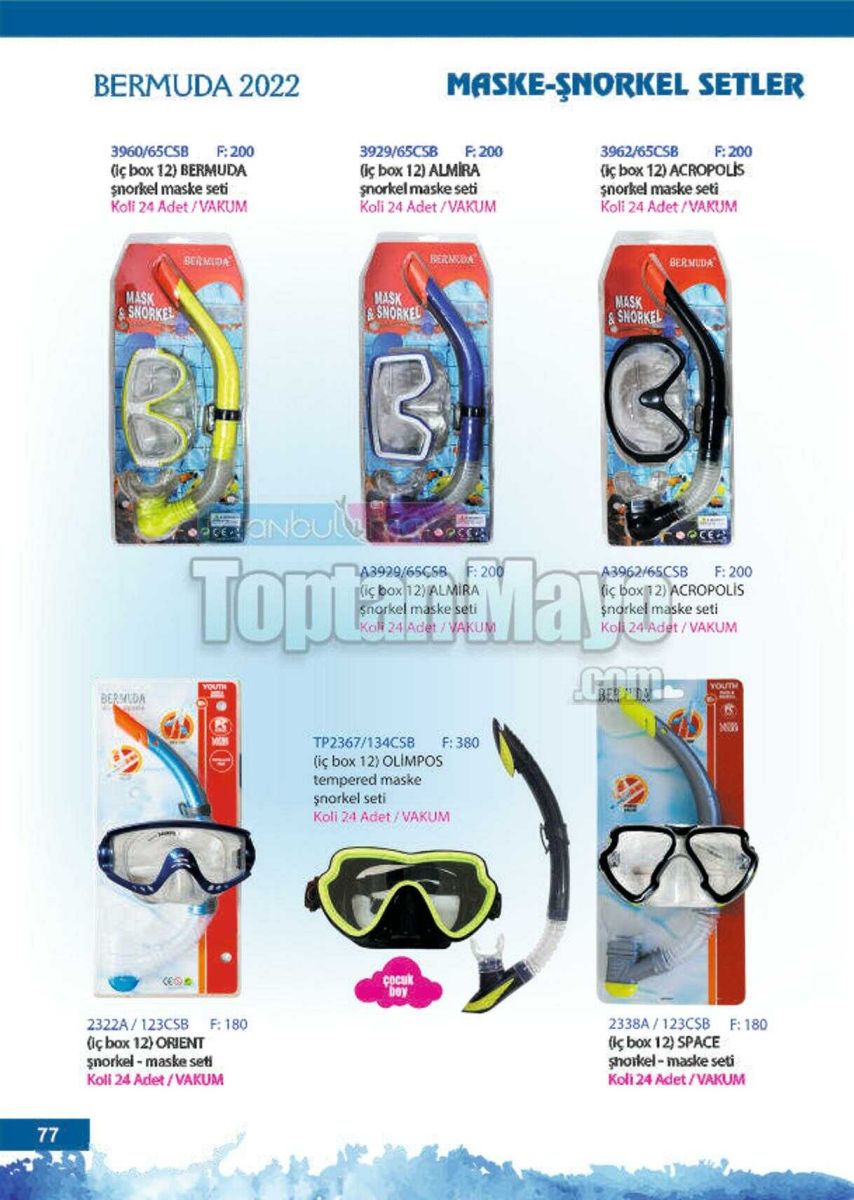 Toptan Maske Şnorkel Set 6