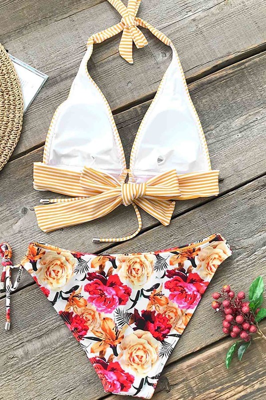 Önden Bağlamalı Bikini Takım Çok Renkli - 5