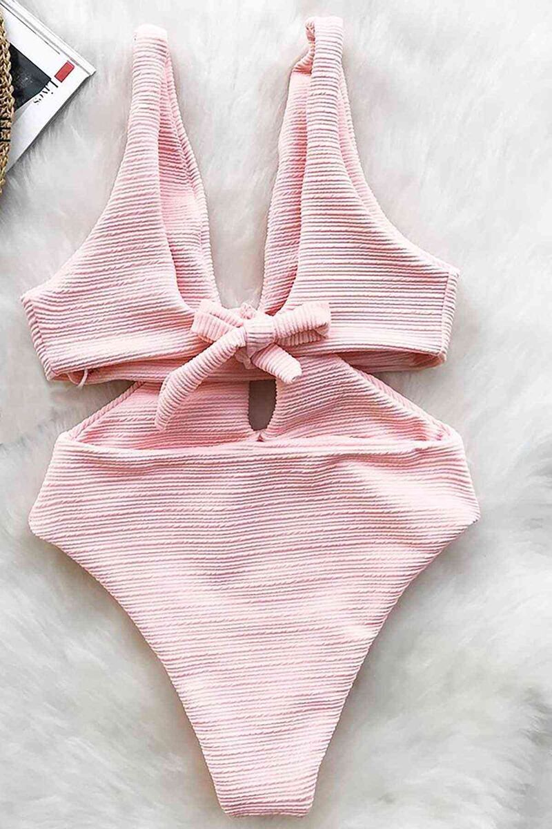 Özel Kumaş Şık Mayo Pembe - 6