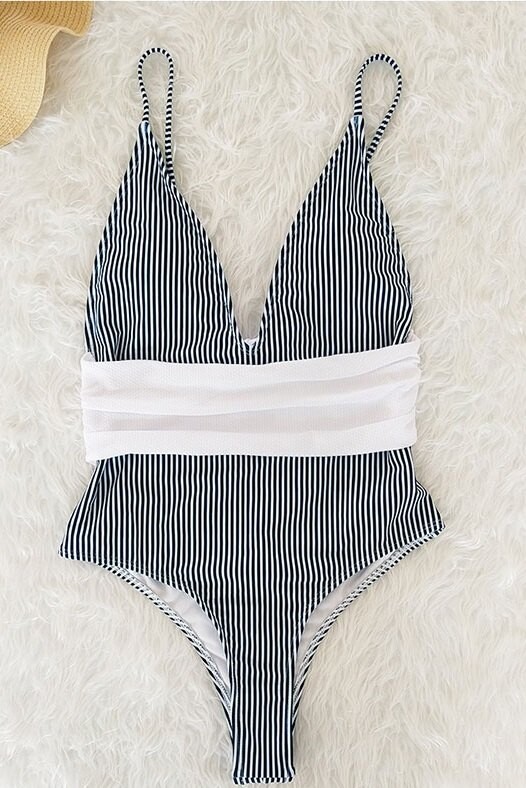 Siyah Beyaz Çizgili Mayo - 3