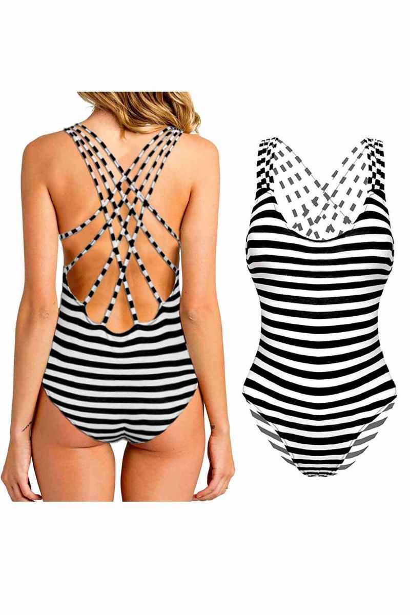 Siyah Beyaz Cizgili Mayokini - 4