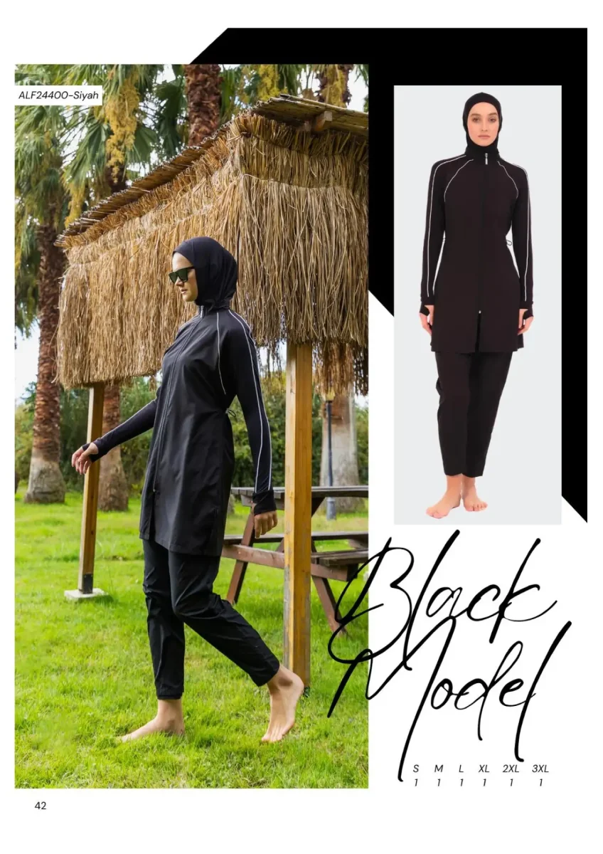 Su İtici Kumaş Toptan Tam Kapalı Mayo - 5 - 1