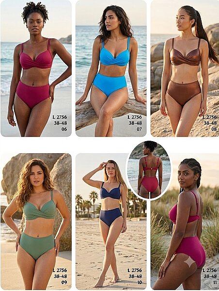 Toptan Balenli Straplez Bikini 6 Renk Seçenekli (Model 2756 / 38-48 Seri) - 1