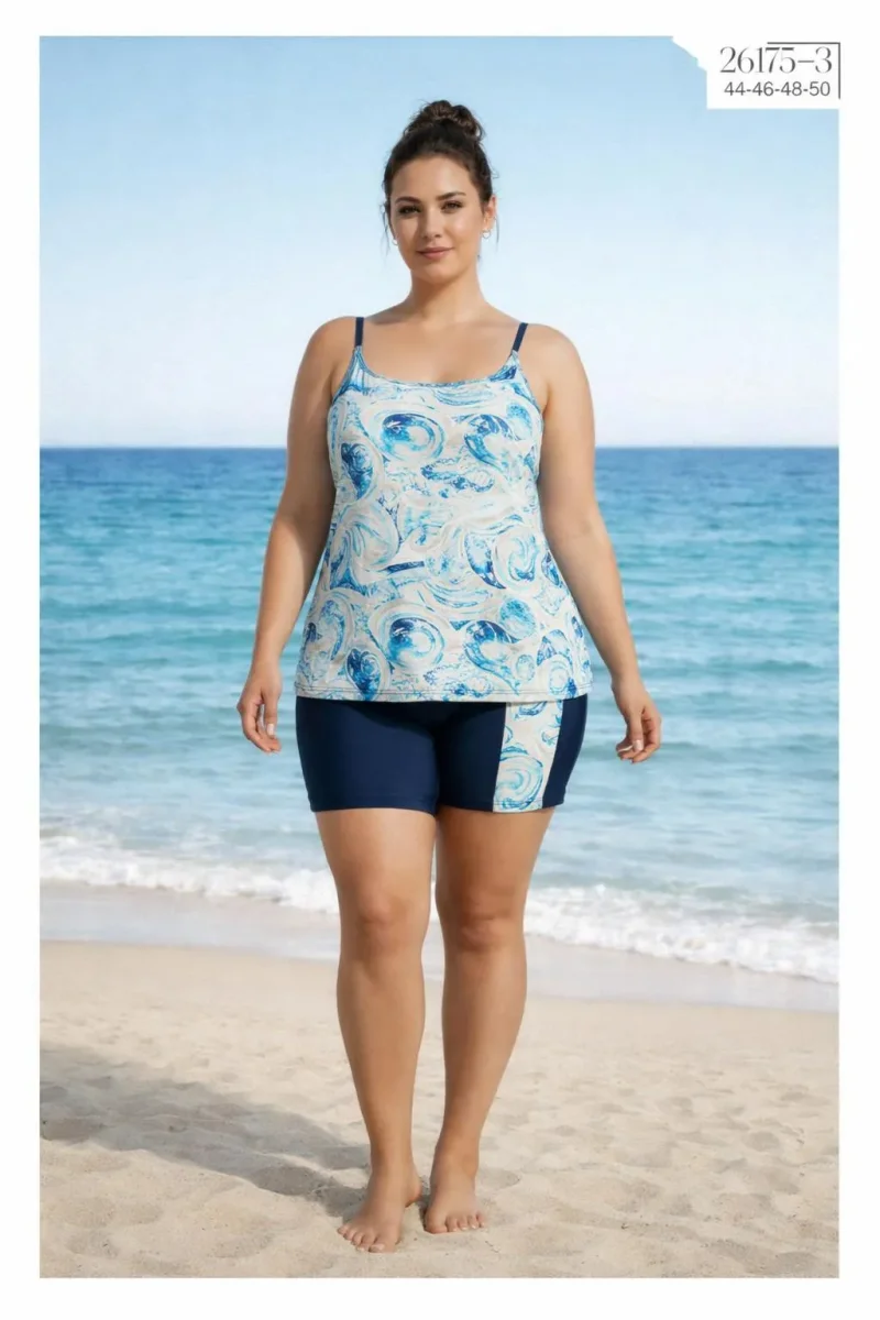 Toptan Büyük Beden Tankini – Battal Bikini Modeli - 1
