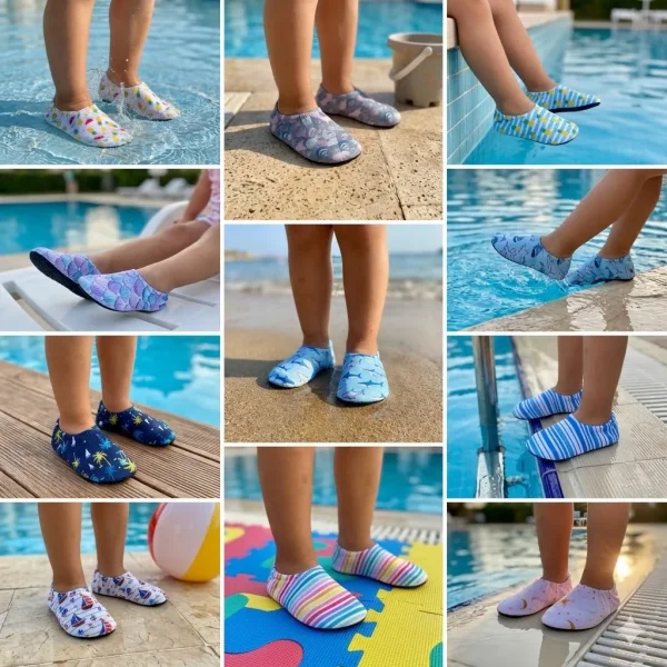 Çocuk Kaydırmaz Deniz ve Havuz Patik Ayakkabısı - Kaydırmaz Taban - 2