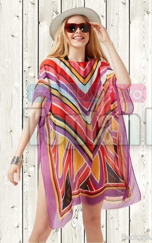 Toptan Şifon Plaj Elbisesi Pareo 4400 - 1