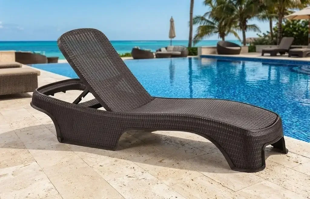 Toptan Lüks Rattan Şezlong Bodrum Kahve - 1