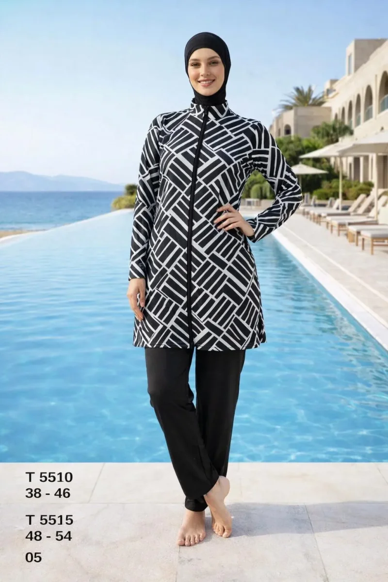 Toptan Tesettür Mayo Desenli Spor Model Yeni Sezon - 1