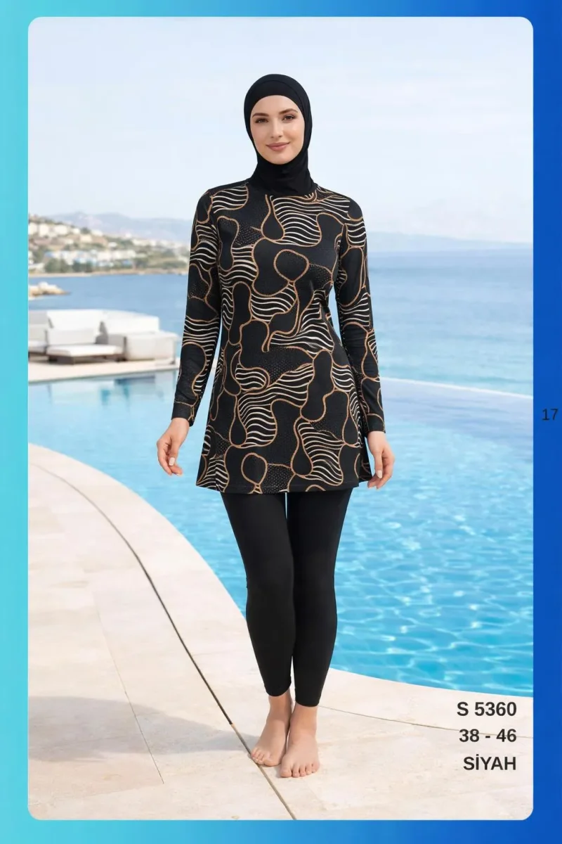 Toptan Tesettür Mayo Desenli Tam Kapalı Model Yeni Sezon - 1