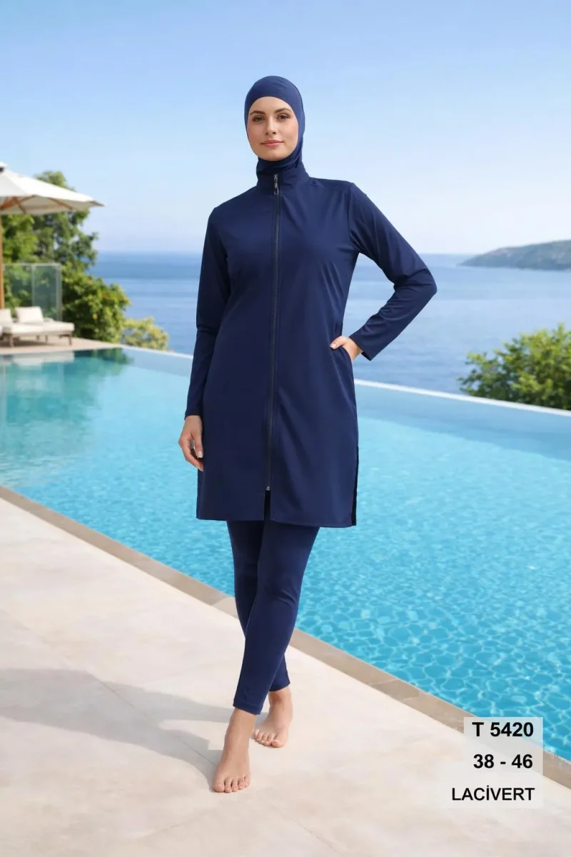 Toptan Tesettür Mayo Desenli Uzun Tunik Model Yeni Sezon - 1