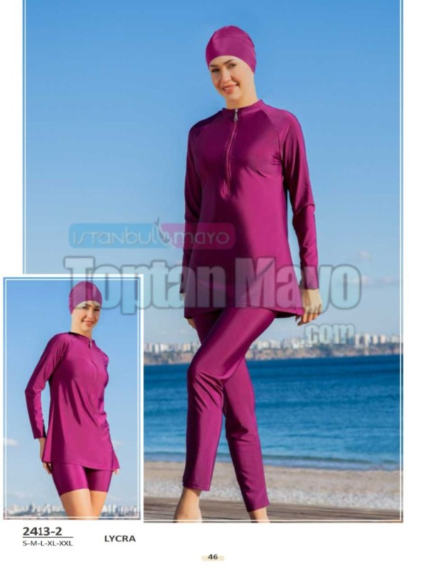 Toptan Tesettür Mayo Takımı - 26213-4 - İstanbul Mayo