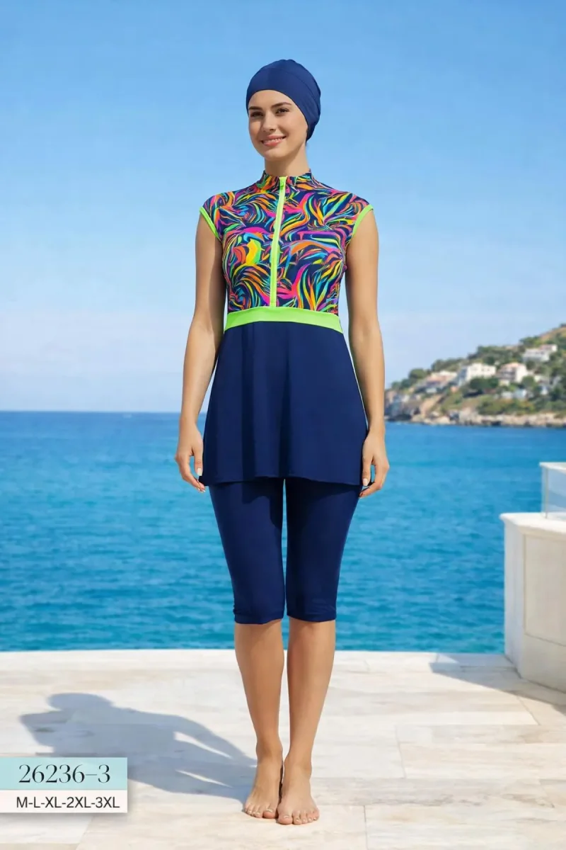 Yarı Tesettür Mayo | Semi Covered Swimsuit - 1